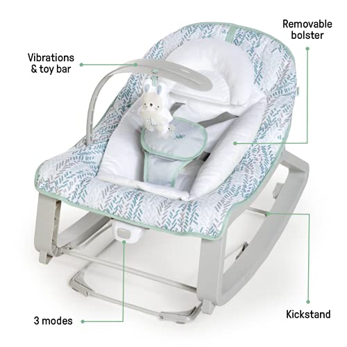 Ingenuity Keep Cozy 3 - in - 1 Grow with Me Vibrating Baby Bouncer (Spruce) - Kidsy