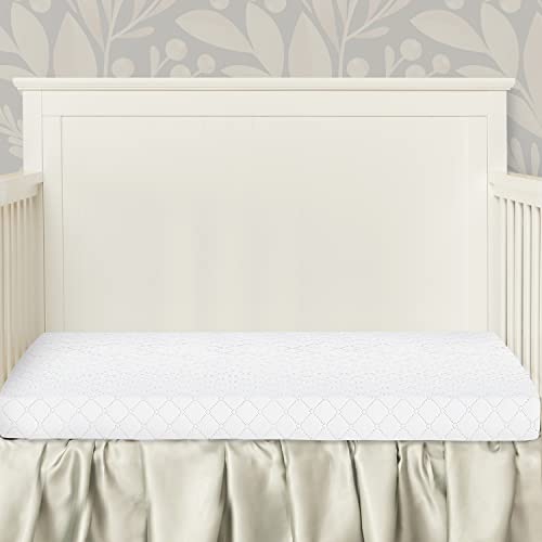 New Dream On Me Sunset 3” Extra Firm Fiber Crib Mattress (White) - Kidsy