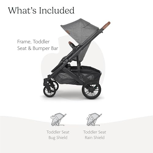 New UPPAbaby Cruz V2 Stroller Greyson (Charcoal Mélange/Carbon Frame/Saddle Leather) - Kidsy