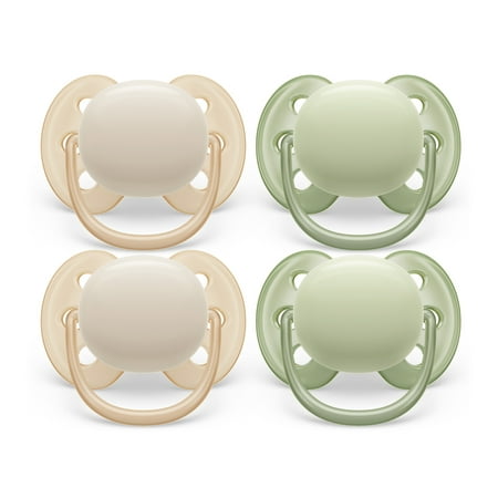 Philips AVENT Ultra Soft Pacifier (Sand Pastel and Warm Green) - (3 Pieces)