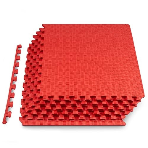 ProsourceFit Exercise Puzzle Mat (Red)