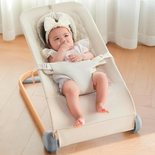 New Fodoss Baby Portable Bouncer Seat (Beige)