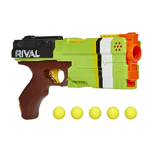 New Nerf Rival Kronos XVIII-500 Blaster, Breech-Load, Spring Action, 90 FPS Velocity, Green