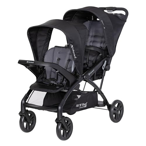 New Baby Trend Sit N' Stand® Double 2.0 Stroller (Dash Black)