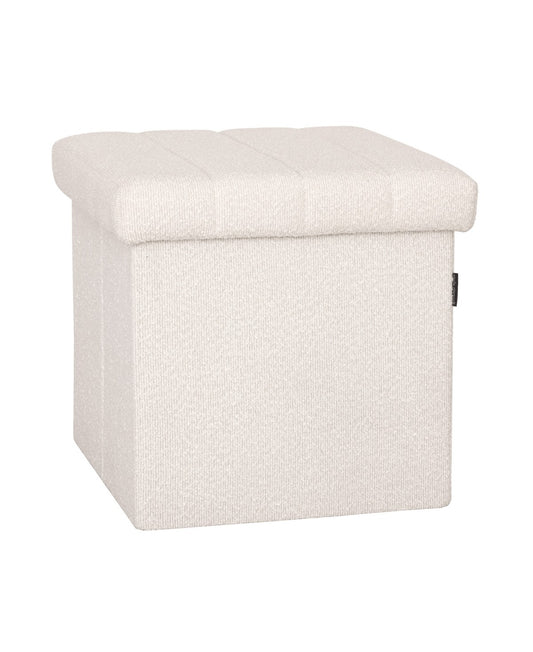 New Seville Classics Foldable Storage Ottoman - White