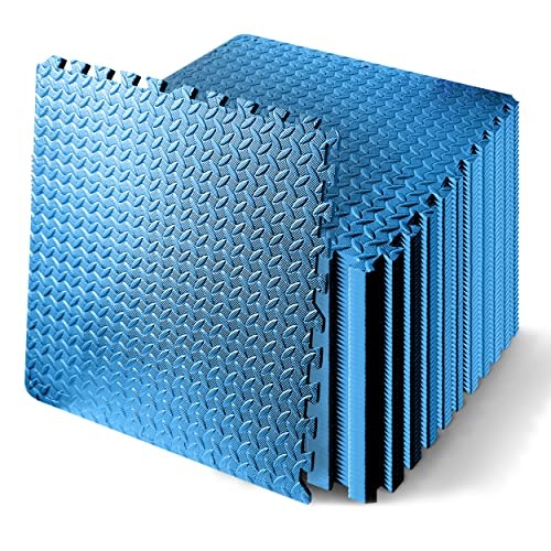 Squatz 50-pc Foam Interlocking Exercise Mat - Blue