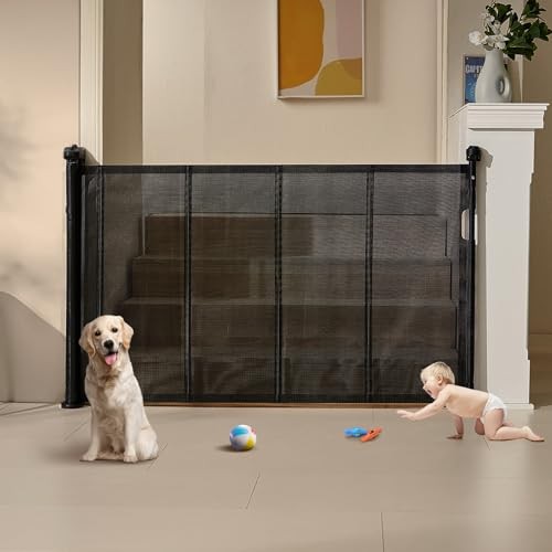 VEVOR Baby Gate Dog Gate Retractable for Stairs Indoor (Extends up to 60" Wide, 34" Tall)