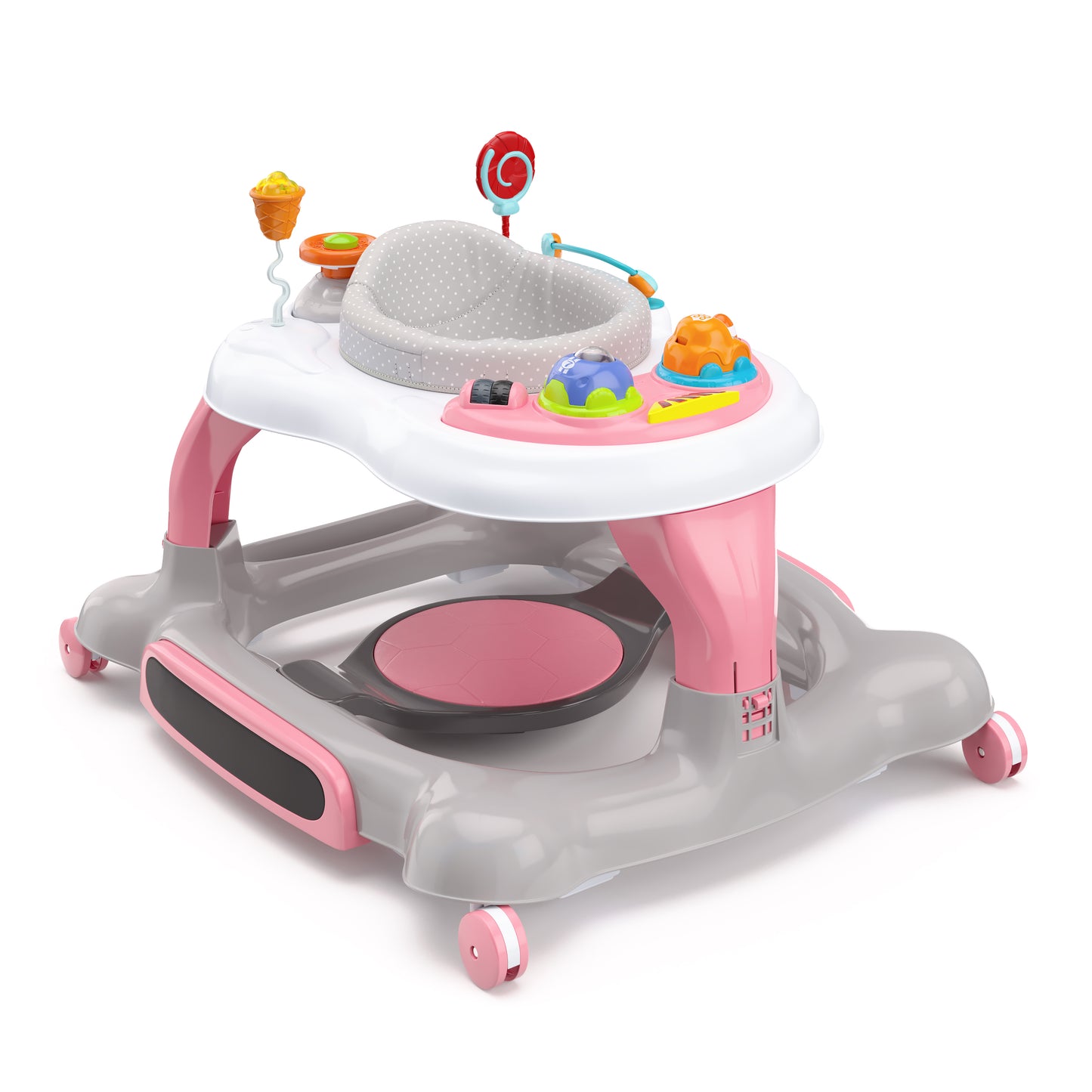 Storkcraft 3-in-1 Activity Walker and Rocker with Jumping Board and Feeding Tray - Pink