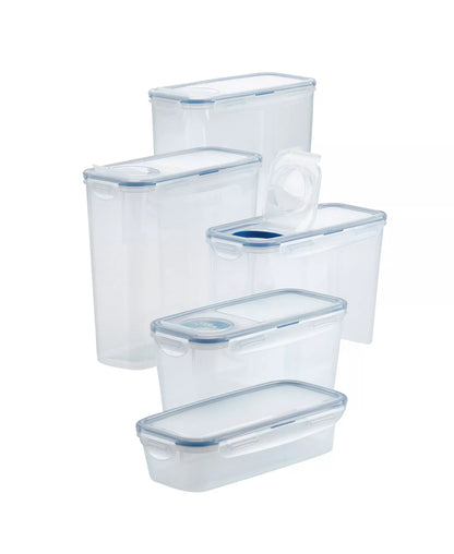 LOCK & LOCK Easy Essentials Pantry Storage Set Food Containers 10 Piece (Clear)