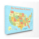 16"x1.5"x20" United States of America Usa Kids' Map Stretched Canvas Wall Art - Stupell Industries - Kidsy