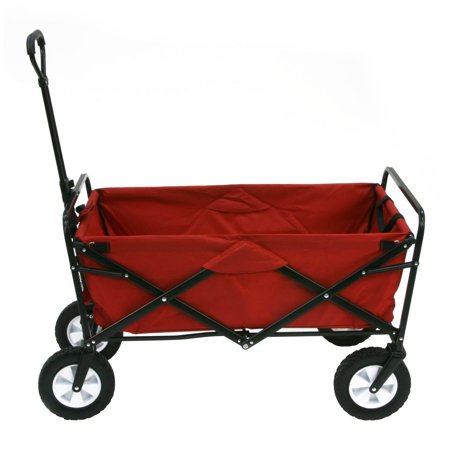 New Mac Sports Collapsible Folding Outdoor Utility Garden Camping Wagon Cart (Red)