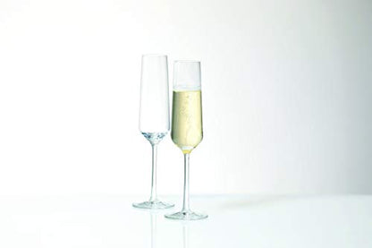 NEW - Schott Zwiesel Tritan Crystal Glass Pure Stemware Collection Champagne Flute, Set of 6