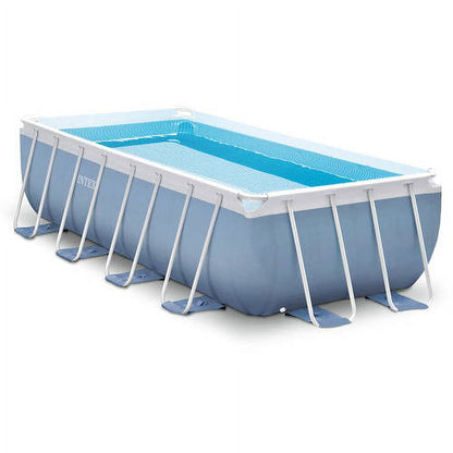 New Intex 16' x 8' x 42 Rectangular Prism Frame Above Ground Pool with Filter Pump