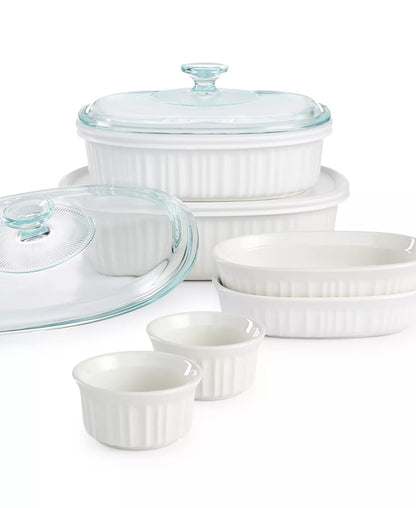 New Corningware French White 10 Piece Bakeware Set (French White)