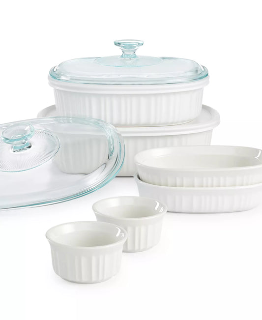 New Corningware French White 10 Piece Bakeware Set (French White)