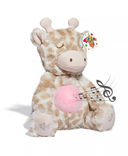 Geoffrey's Toy Box 10" Soothing Giraffe Plush Stuffed Animal Toy with LED Lights and Sound