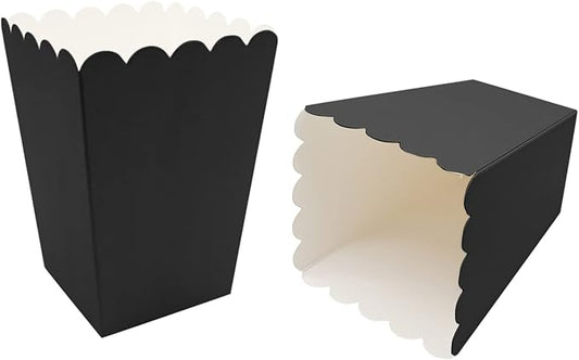24 Pcs Mini Paper Popcorn Boxes Party Containers (Black) - Kidsy