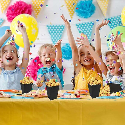 24 Pcs Mini Paper Popcorn Boxes Party Containers (Black) - Kidsy