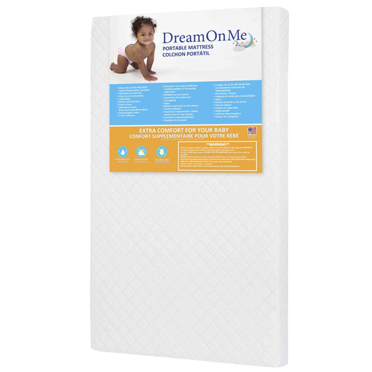 New Dream on Me 3 Extra Firm Portable Crib Mattress (White)