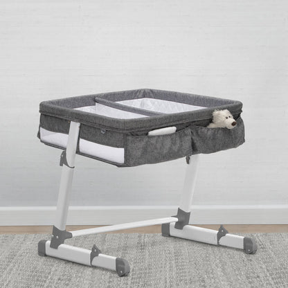 New Simmons Kids By The Bed City Sleeper Bassinet for Twins (Grey Tweed)