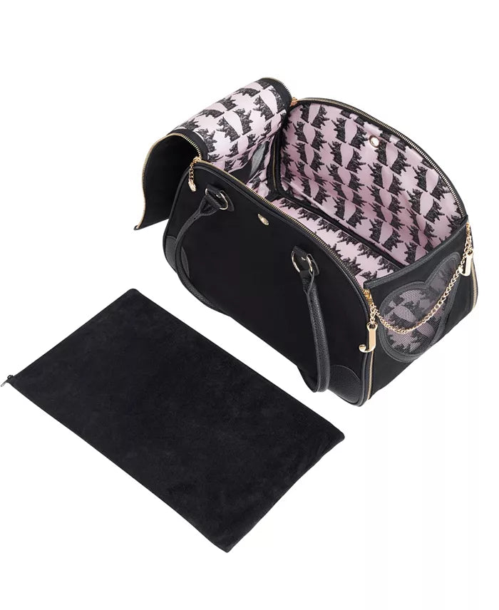 Juicy Couture Give Me Treats Pet Carrier Stylish Travel Bag for Small Dogs and Cats - Pink