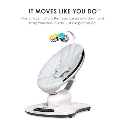 4moms MamaRoo Multi Motion Baby Swing, Bluetooth Baby Rocker (Grey Classic)