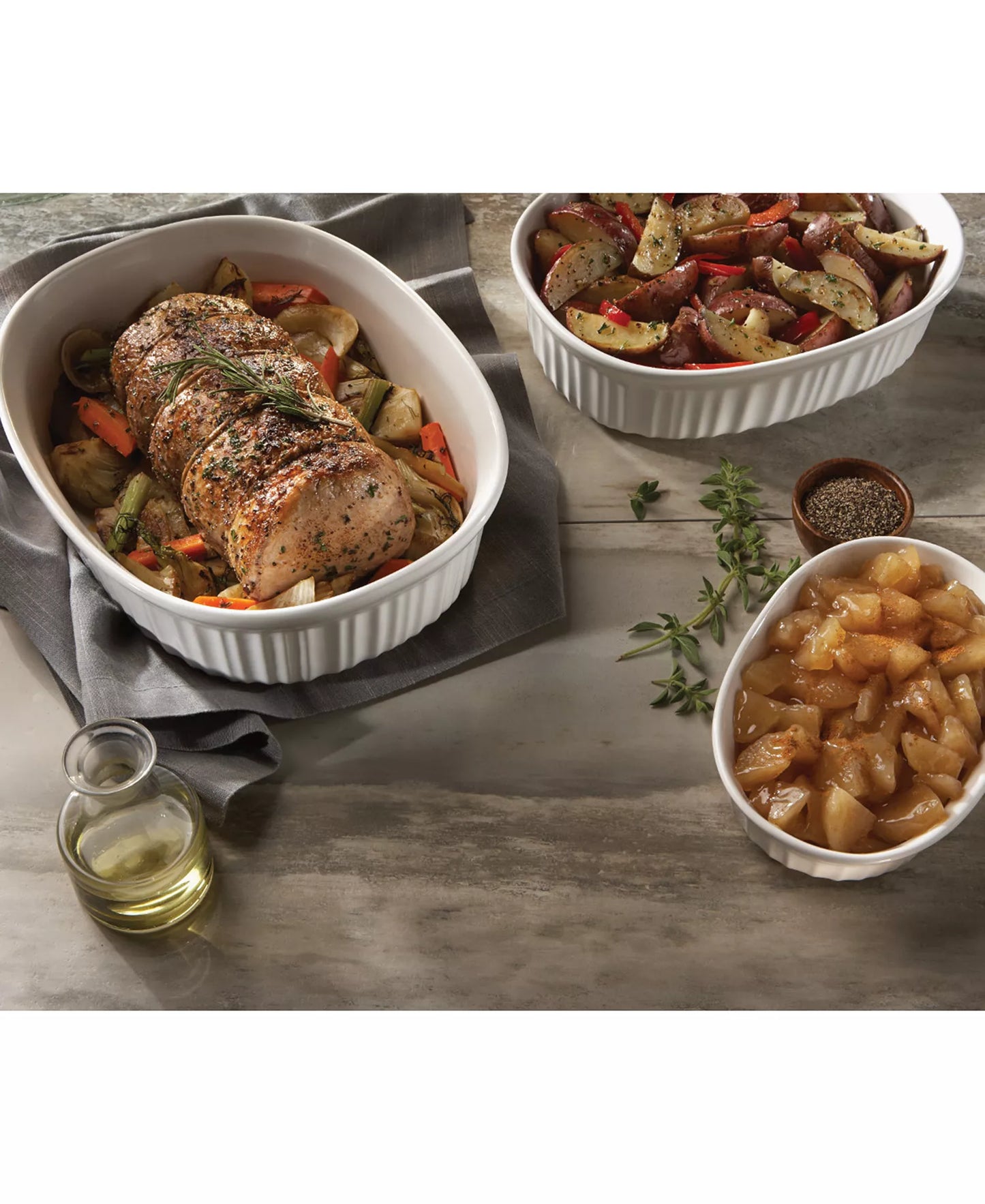 New Corningware French White 10 Piece Bakeware Set (French White)