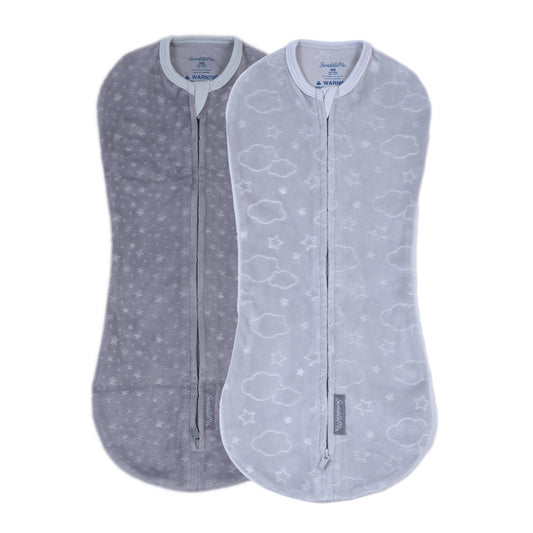 New SwaddleMe by Ingenuity Pod Swaddle Wrap in Velboa (Clouds & Stars)