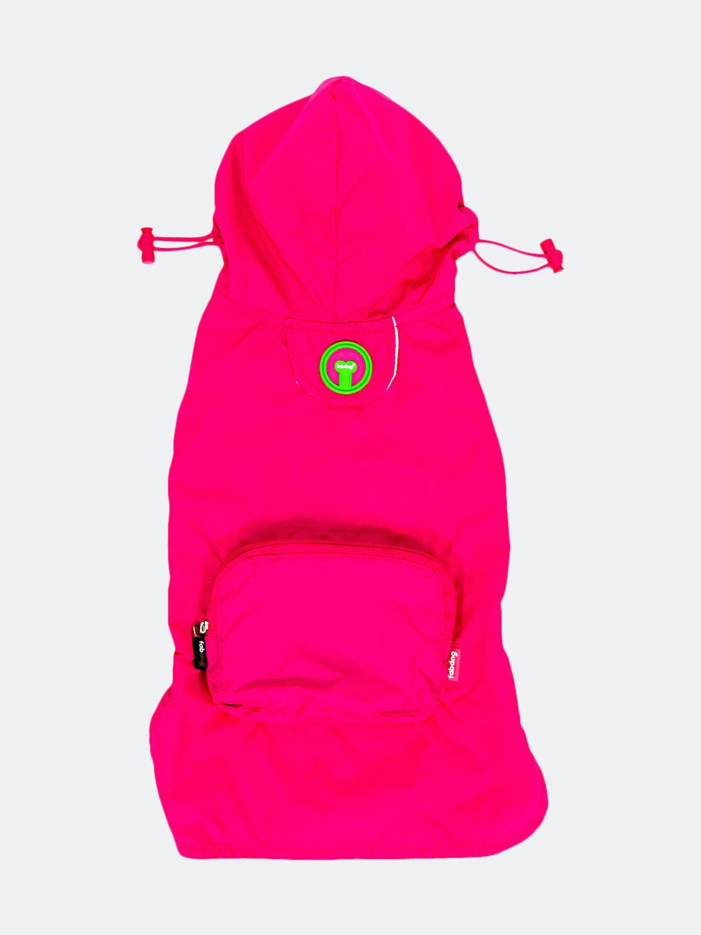 New Fabdog Hot Pink Packaway Raincoat - Hot Pink - L