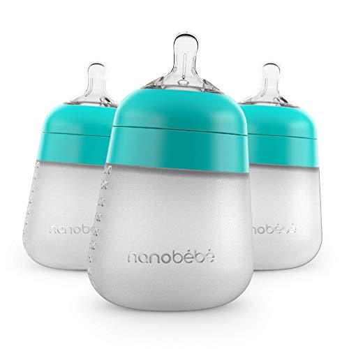 Brand New Nanobebe Silicone Bottles 3 Pack (Blue/Teal)