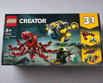 New LEGO Creator 3 in 1 Sunken Treasure Mission Submarine Toy 31130