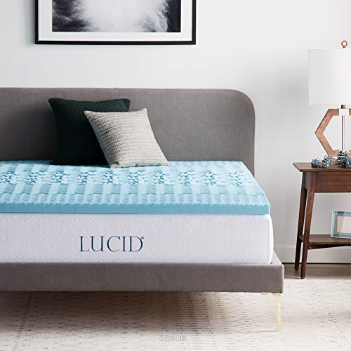 New LUCID 2 Inch Zoned Gel Memory Foam Mattress Topper (Full)