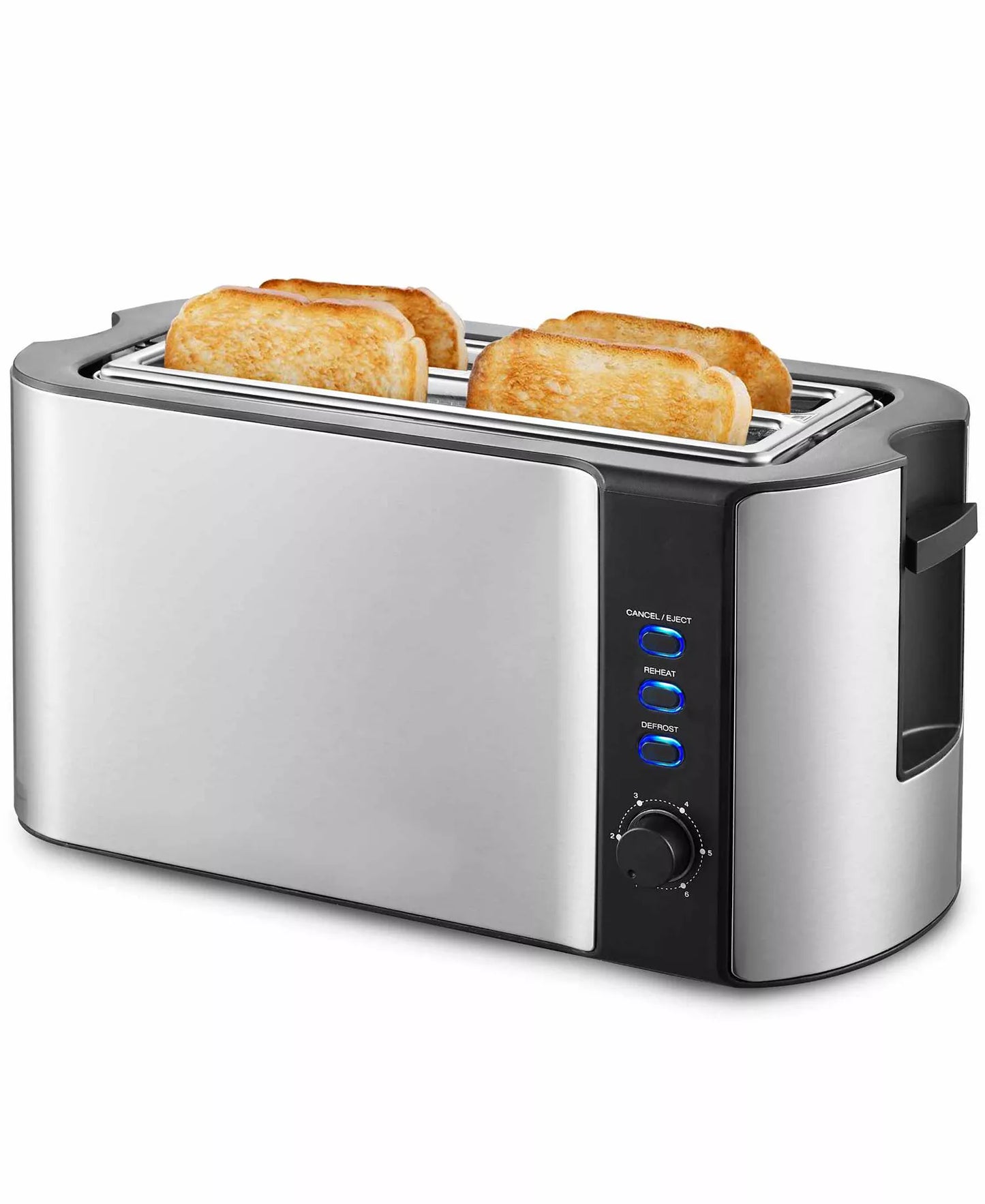 New Elite Cuisine 4-Slice Stainless Steel Long Slot Toaster