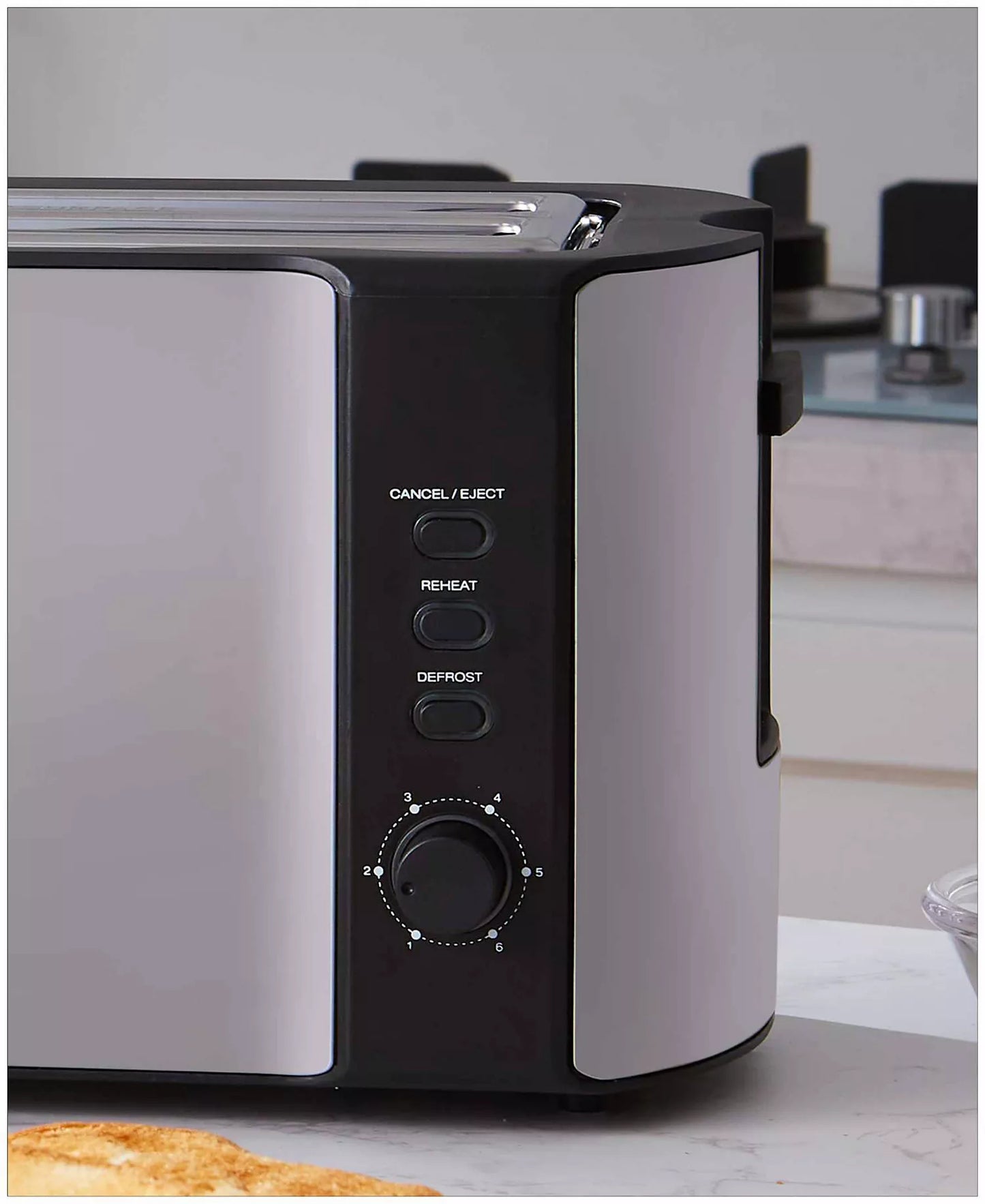 New Elite Cuisine 4-Slice Stainless Steel Long Slot Toaster