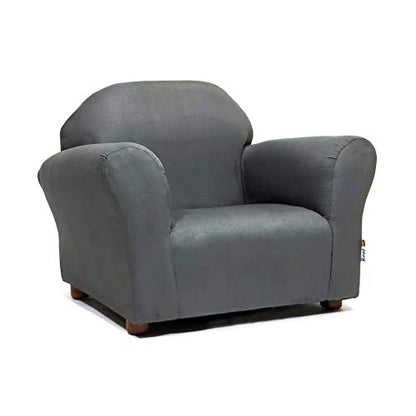 New Keet Microsuede Children's Chair, Roundy, Charcoal 24x18x18 Inch