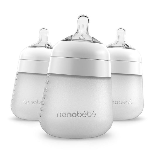 Brand New Nanobebe Silicone Bottles 3 Pack (White)