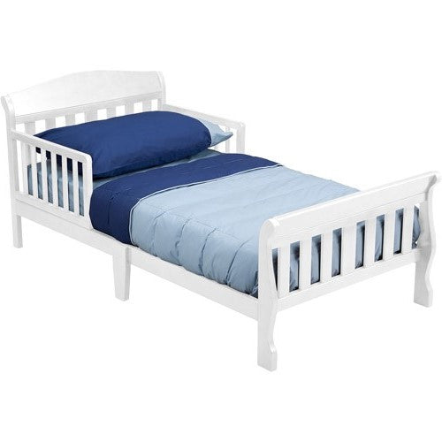 Delta Children Canton Toddler Bed with Attached Bed Rails (White)