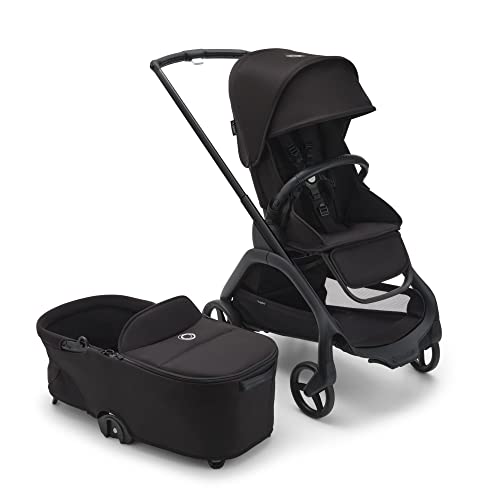 New Bugaboo Dragonfly City Stroller with Full-Size Baby Bassinet and Toddler Seat (Black)