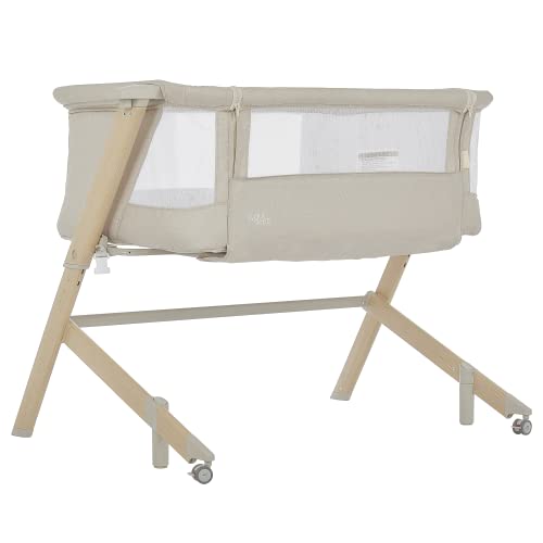 Evolur Stellar Bassinet: Portable Bedside Sleeper with Adjustable Height (Beige)