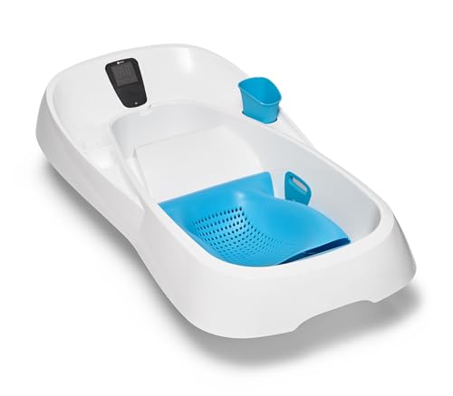 New 4moms Cleanwater Tub, 3-in-1 Grow-with-Me Baby Bathtub with Digital Thermometer