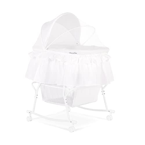 New Dream On Me Lacy Portable 2-in-1 Bassinet & Cradle (White)