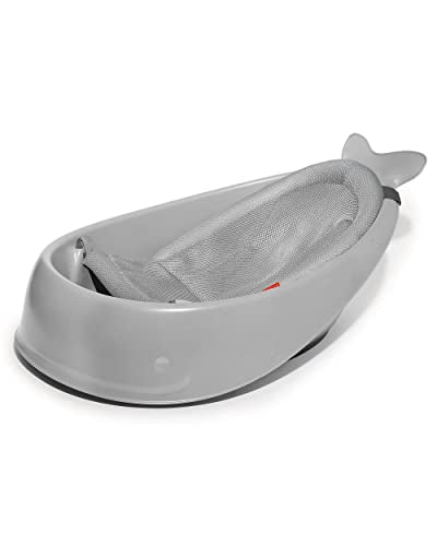 New Skip Hop Baby Bath Tub, 3-Stage Smart Sling Tub, Moby, Grey