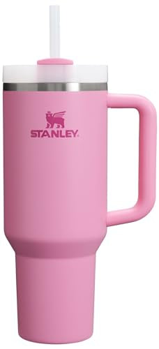 New STANLEY Quencher H2.0 Tumbler with Handle and Straw 40 oz, Peony