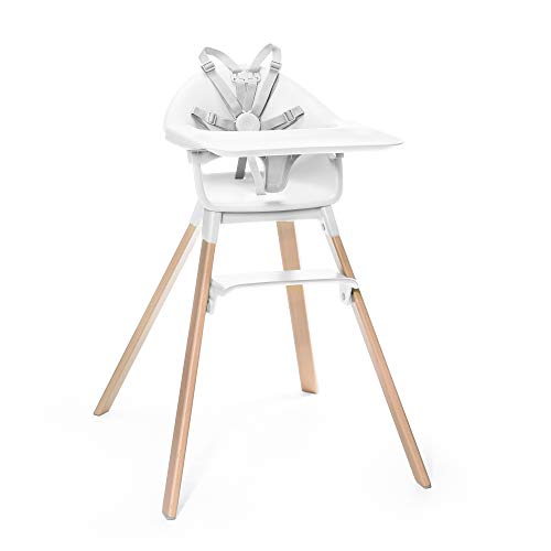 New Stokke Clikk High Chair Modern Classic White Beech Wood