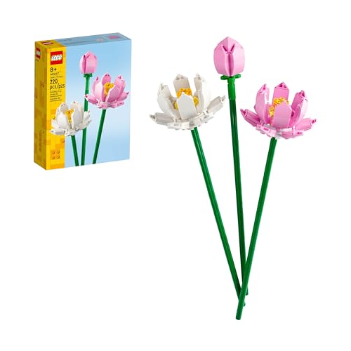 New LEGO Lotus Flowers Building Kit, Artificial Flowers for Decoration 40647