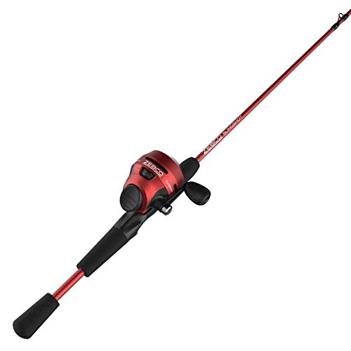 New Zebco Slingshot Spincast Reel and Fishing Rod Combo (Red)