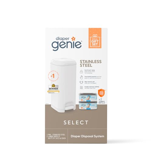 New Diaper Genie Select Pail Registry Gift Set (White)