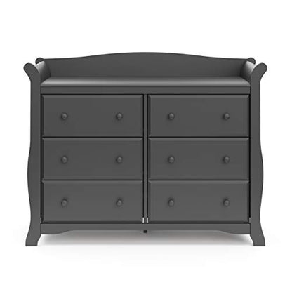 Storkcraft Avalon 6 Drawer Double Dresser (Gray)