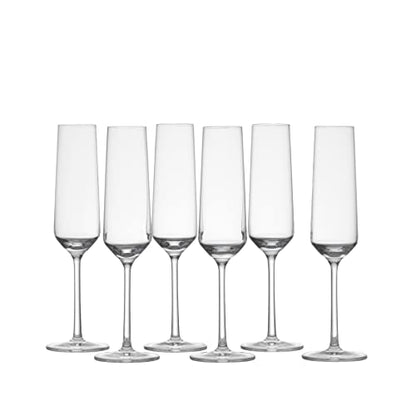 NEW - Schott Zwiesel Tritan Crystal Glass Pure Stemware Collection Champagne Flute, Set of 6