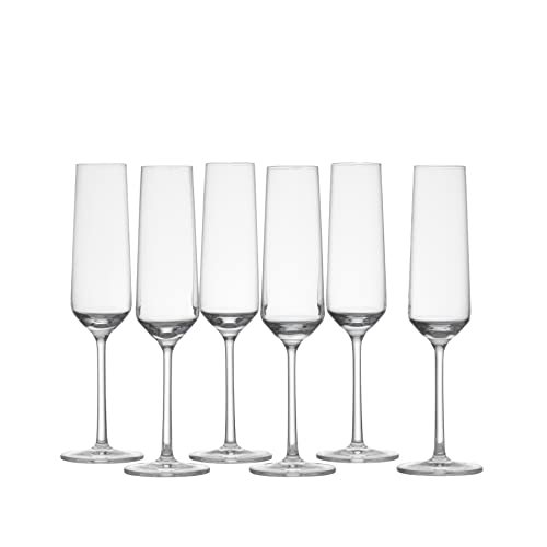 NEW - Schott Zwiesel Tritan Crystal Glass Pure Stemware Collection Champagne Flute, Set of 6